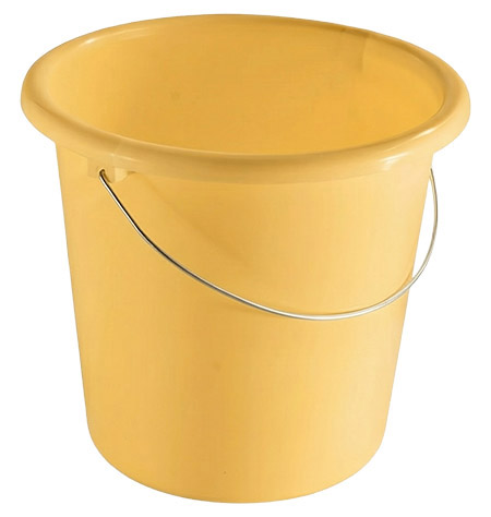 Haushaltseimer pastellgelb, 10L, mit Metallbügel
