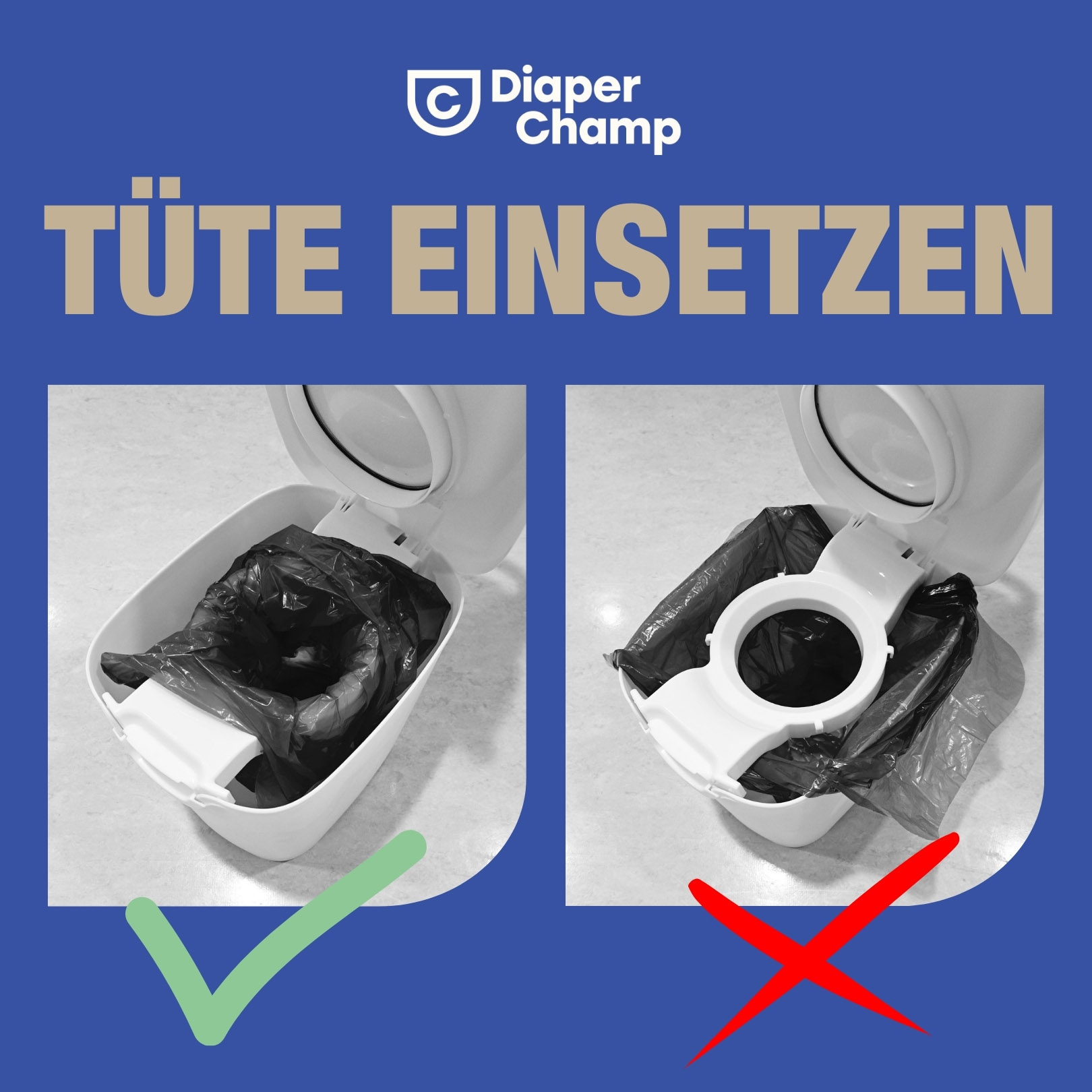 Mülltüten 100L für Diaper Ch.mittel/groß+Handsfree