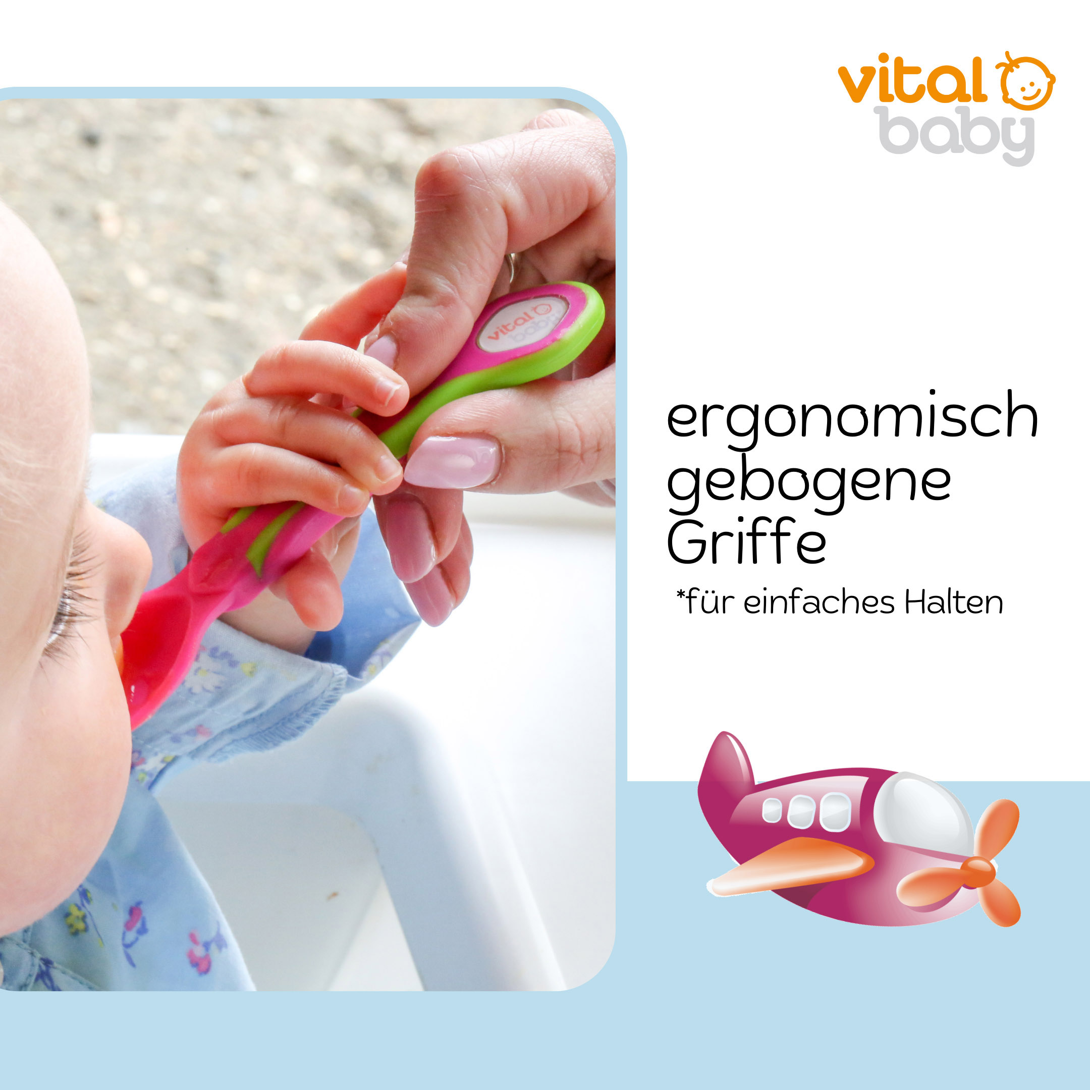 Kinderlöffel-Set 5tlg. grün, ab 6 Monate geeignet