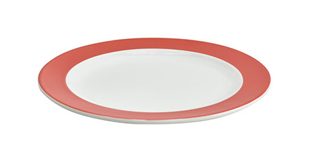 Dessertteller Ø 19cm rot, mit Fahne