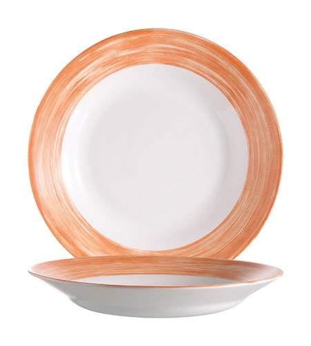 Teller tief, 22,5cm, Brush Orange