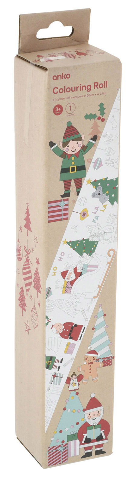 Ausmal-Rolle Weihnachten, Länge 2,50m x B 30cm