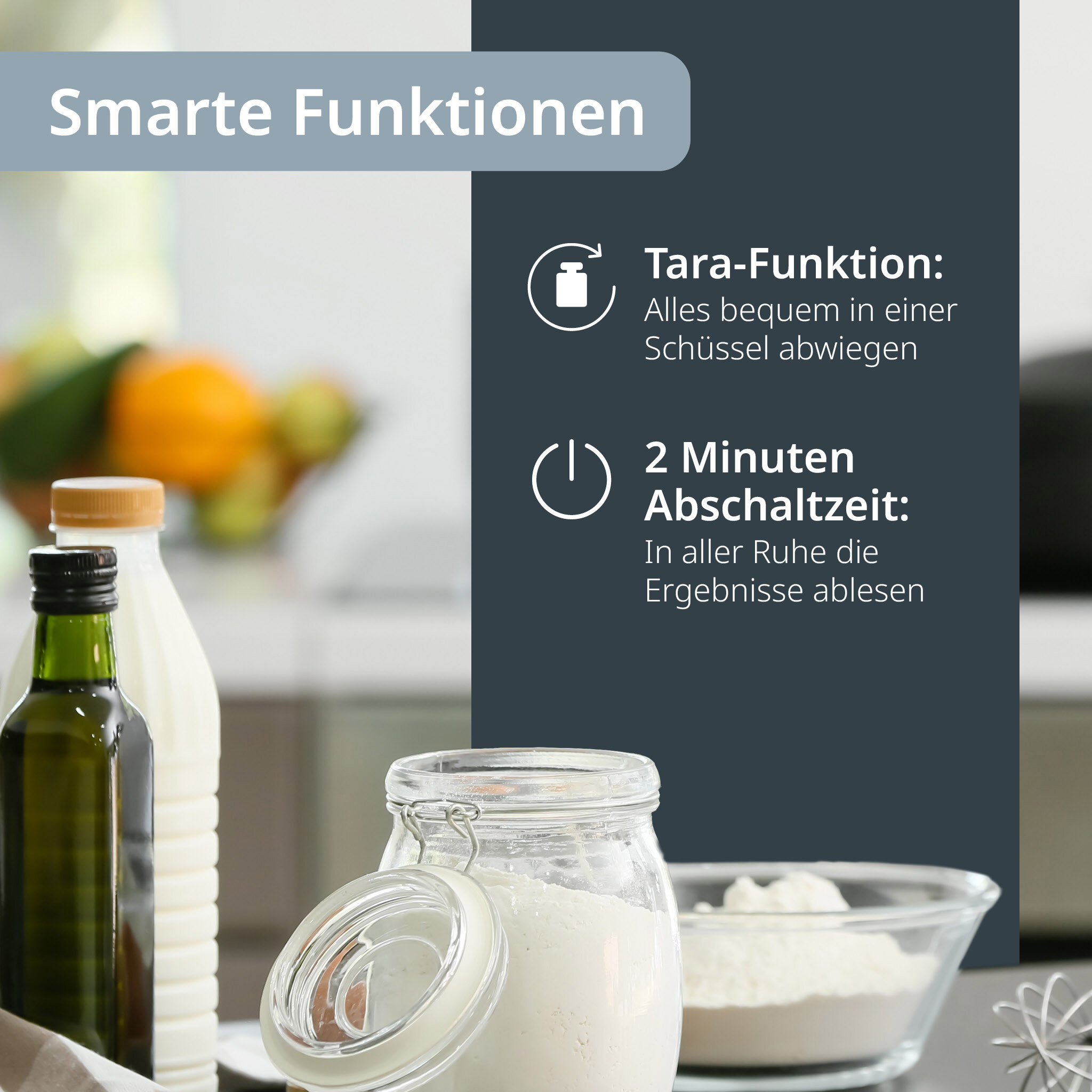 Glas-Küchenwaage Kyra, mint, Wiegebereich 10kg