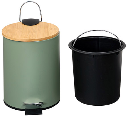 Kosmetik-Treteimer grün 3L, Metallgehäuse