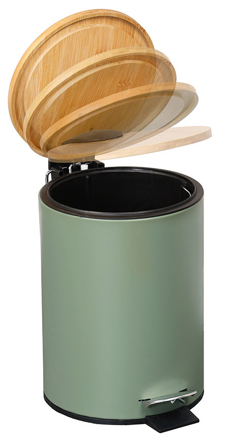 Kosmetik-Treteimer grün 3L, Metallgehäuse