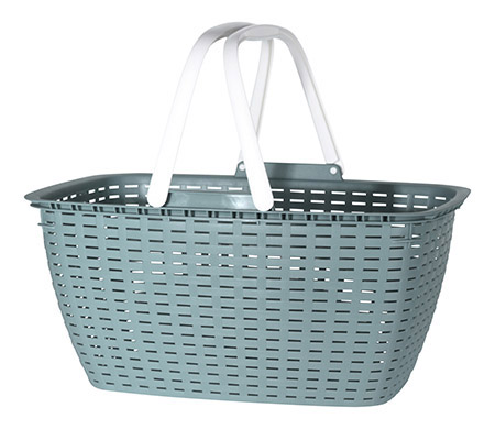 Einkaufskorb retro-grün, 23L Kunststoff PP