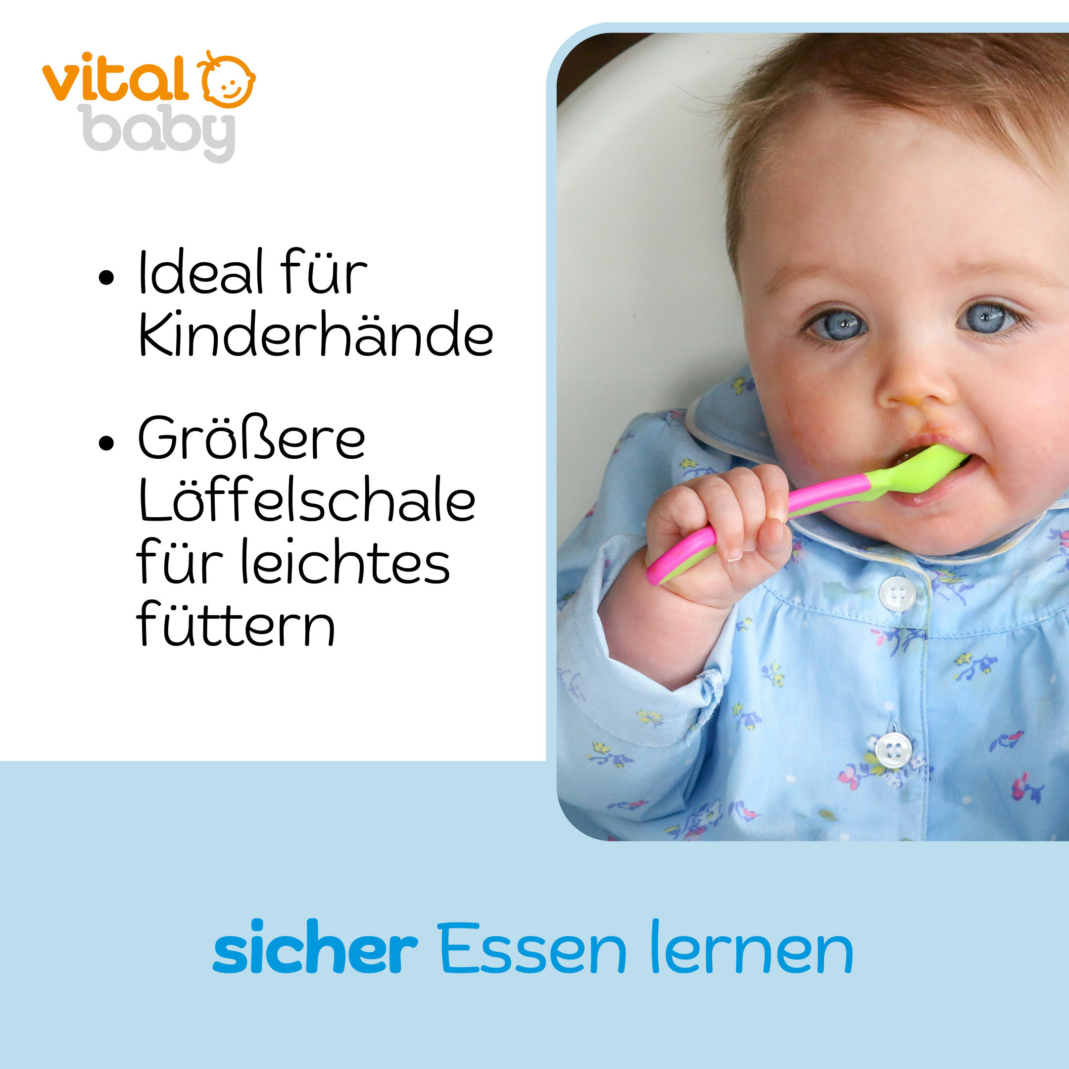 Kinderlöffel-Set 5tlg. grün, ab 6 Monate geeignet