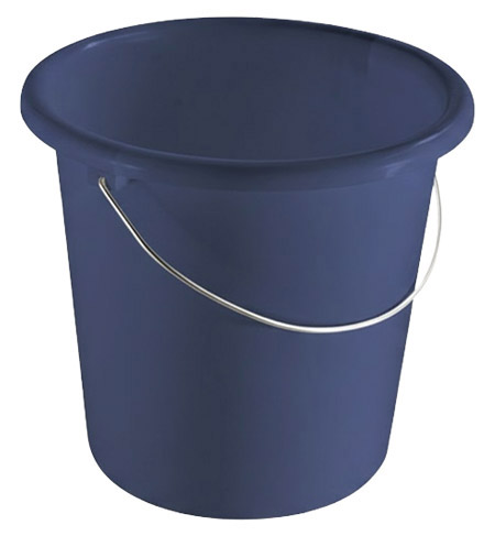 Haushaltseimer marineblau, 10L, mit Metallbügel