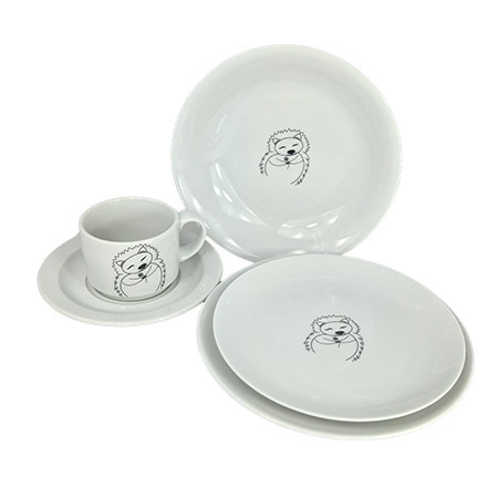 Teller flach Ø21cm, Motiv Igel, Waldbande