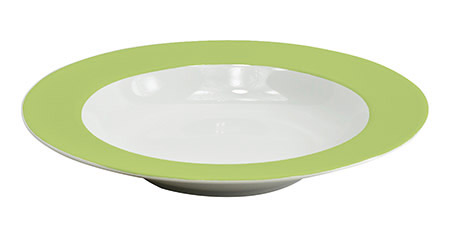 Teller tief Ø 22cm hellgrün, mit Fahne