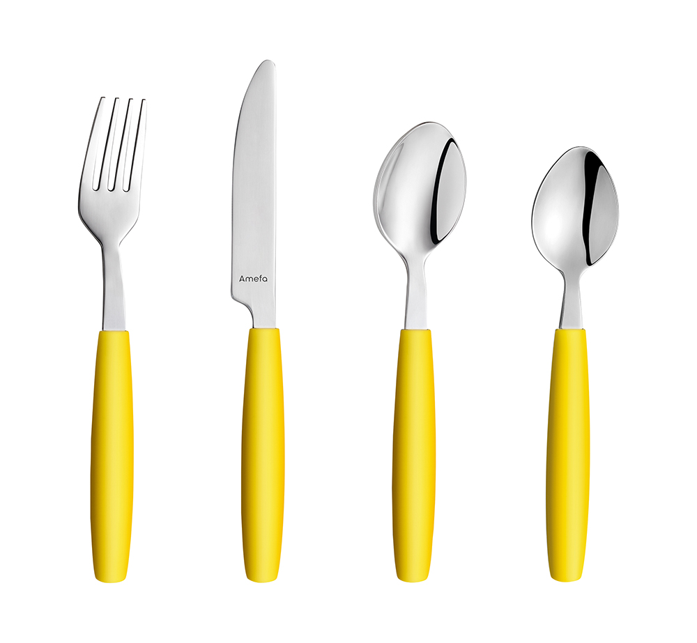 Dessertbesteck PIXEL, yellow