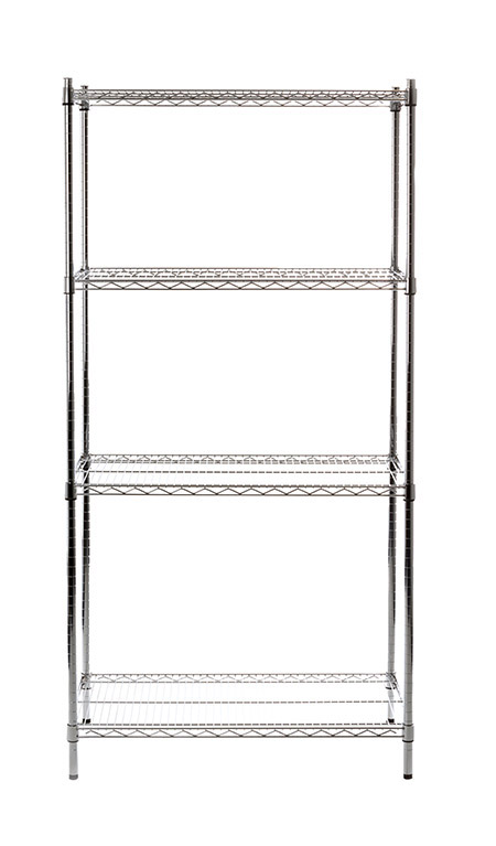 Schwerlast-Regal verchromt, B910 xT455 xH1830cm