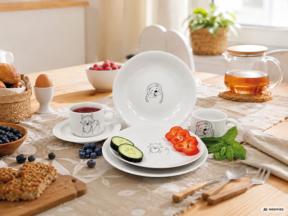 Dessertteller Ø19cm, Motiv Igel, Waldbande