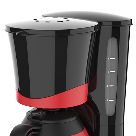 Kaffeemaschine mit 2 roten Thermokannen, 800W