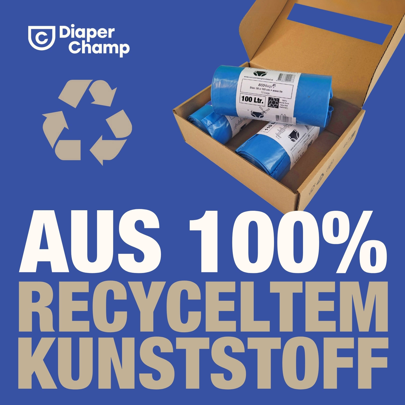 Mülltüten 100L für Diaper Ch.mittel/groß+Handsfree
