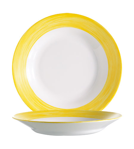 Teller tief, 22,5cm, Brush Yellow