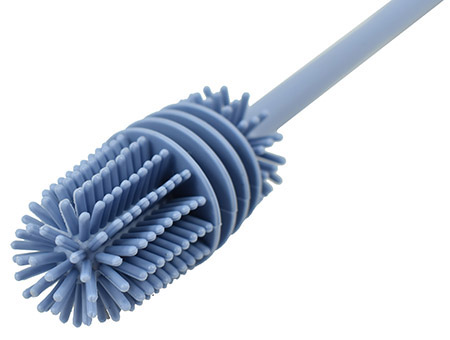 Bürstenset mit Silikon-Flaschenbürste 32cm, blau