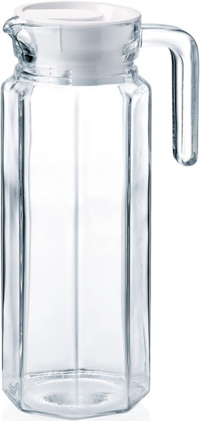 Glaskrug mit Deckel, 1,0Ltr.